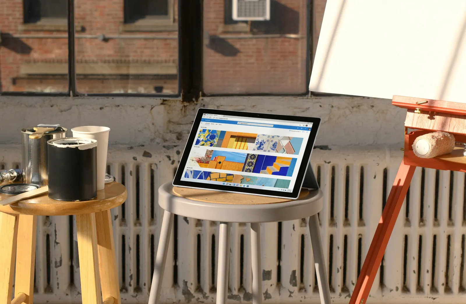 Tablet con panel de datos
